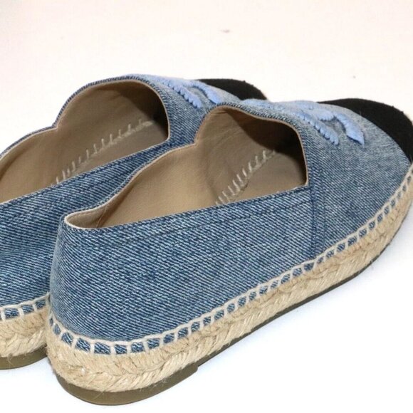 Chanel Denim Cap Toe CC Espadrilles EU 35 US 5 - Blue/Black - Picture 7 of 15